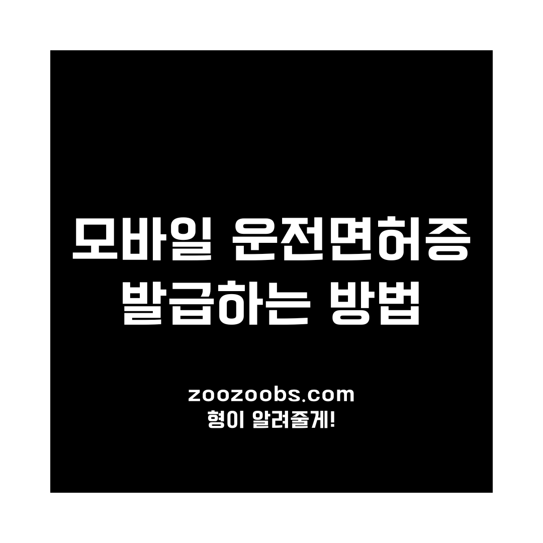 모바일 운전면허증 발급하는 방법
