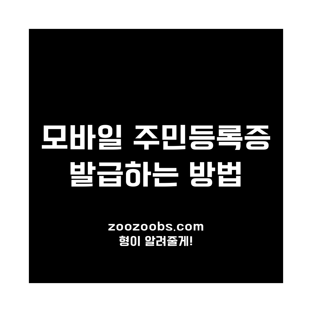모바일 주민등록증 발급하는 방법